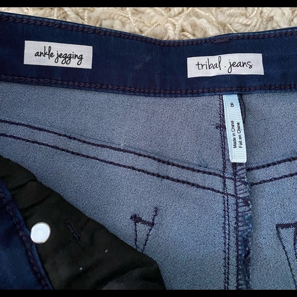 NWT tribal jeans ankle jeggings embroidery, women’s size 8 - Picture 10 of 16